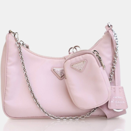 Prada Re-Edition 2005 Pink Nylon Shoulder Bag 1184595