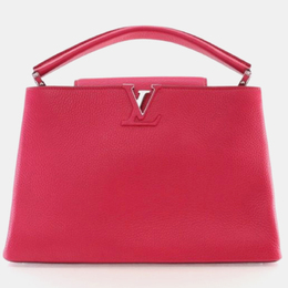 Louis Vuitton Capucine MM Red Pink Taurillon Leather Tote Bag 1184681