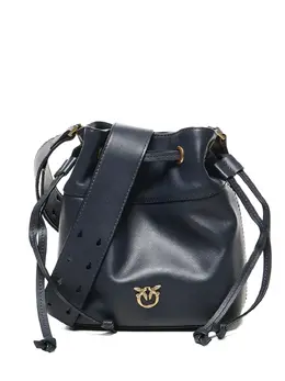 Pinko mini drawstring leather bucket bag 31242717