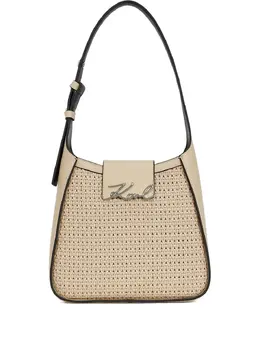 Karl Lagerfeld K/signature woven-detail shoulder bag 31142113