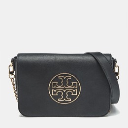 Tory Burch Black Leather Flap Chain Shoulder Bag 1188653