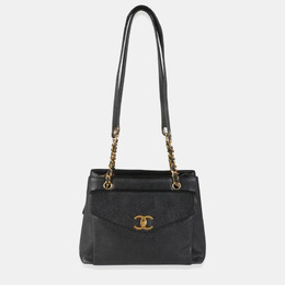Chanel Vintage 24k Black Front Pocket Shoulder Bag 1187202
