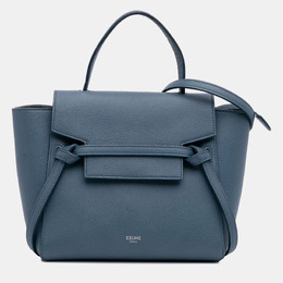 Celine Blue Nano Leather Belt Satchel 1187100
