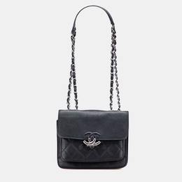 Chanel Black Small Quilted Goatskin CC Box Flap Bag 1188008