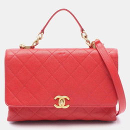Chanel Business Affinity Red Leather Shoulder Bag 1188136