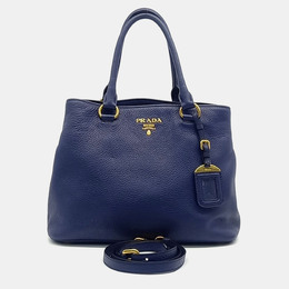 Prada Blue Leather Vitello Phoenix Tote and Shoulder Bag 1187512