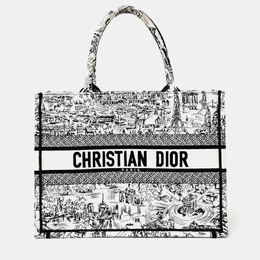 Christian Dior Black White Canvas Book Tote Bag 1187515
