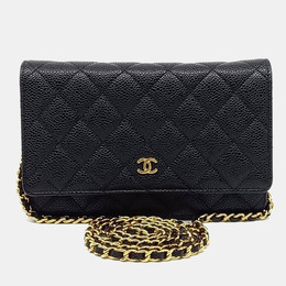Chanel Black Leather Caviar WOC Crossbody Bag 1187494