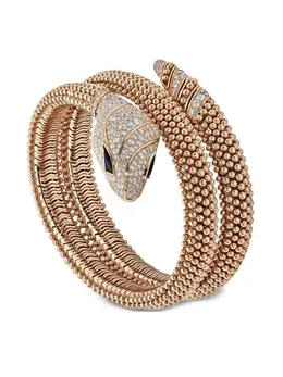 Bvlgari 18K rose gold Serpenti diamond and onyx bracelet 31243563