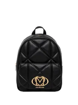 Love Moschino quilted logo-plaque backpack 31219606