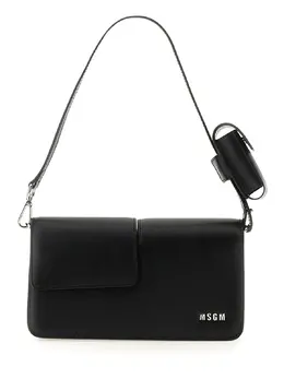 MSGM-Baguette Bag With Double Flap And Logo-Donna 52283688485204