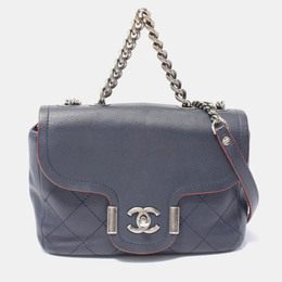 Chanel Matelasse Navy Leather Shoulder Bag 1188864