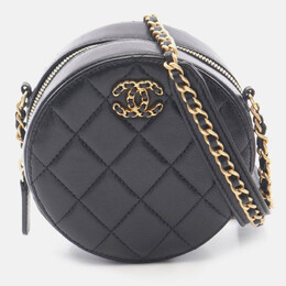 Chanel Matelasse Round Mini Black Lambskin Shoulder Bag 1188209