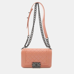 Chanel Boy Small Orange Lambskin Shoulder Bag 1188157