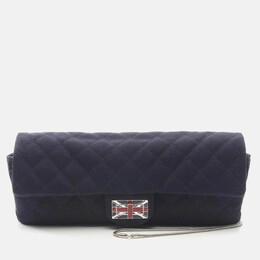 Chanel Matelasse Union Jack Navy Canvas Fabric Shoulder Bag 1188210