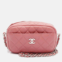 Chanel Matelasse Pink Lambskin Shoulder Bag 1188198