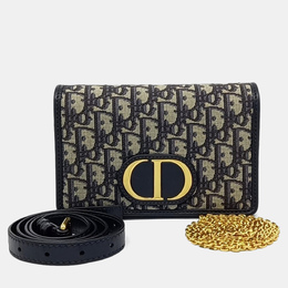 Christian Dior Blue Canvas 30 Montaigne Two-in-One Pouch Bag 1187475