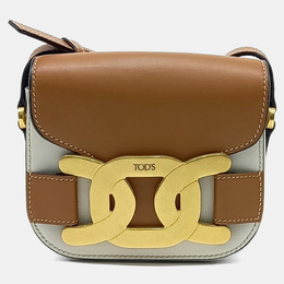 Tod's Brown White Leather Tod's Kate Shoulder Bag 1187417