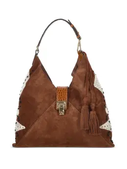 Ermanno Scervino suede knitted-detail shoulder bag 31304250