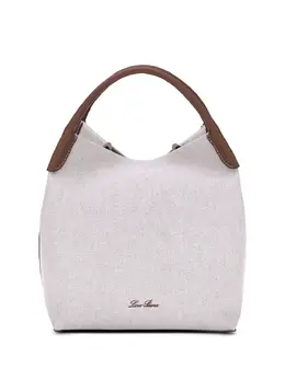 Loro Piana Bale leather-trimmed fabric tote bag 30870763