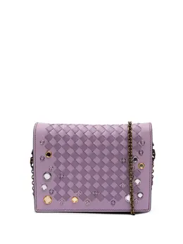 Bottega Veneta 2012-2025 Nappa Intrecciato Studded Wallet on Chain crossbody bag 31438523