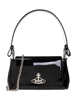 Vivienne Westwood patent-leather orb shoulder bag 31167836