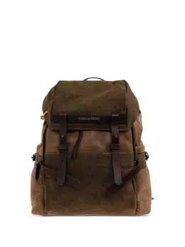 Dsquared2 Canadian leather-trimmed canvas backpack 31187306