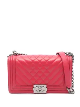 Chanel 2014 Old Medium Quilted Lambskin Boy Flap crossbody bag 31437043