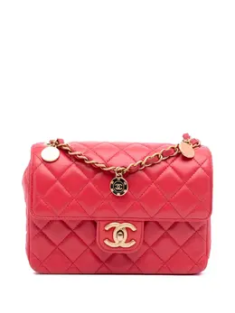 Chanel 2021-2025 Mini Square Classic Lambskin Casino Royale Charms Single Flap crossbody bag 31440018