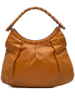 Gucci 2000-2015 Leather Bamboo Studded hobo bag 31438894
