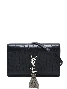 Saint Laurent 2010-2020s Kate Tassel crocodile-effect crossbody bag 31390242