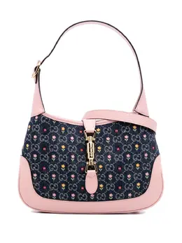 Gucci 2016-2025 Limited Edition Small GG Embroidered Denim Floral Jackie 1961 crossbody bag 31438993
