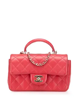 Chanel 2021-2025 Mini Rectangular Lambskin Top Handle Single Flap satchel 31437487