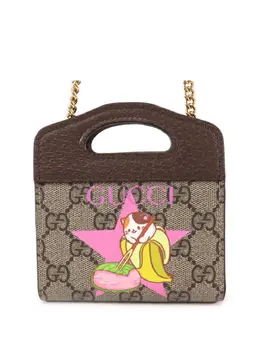 Gucci 2016-2025 Mini GG Supreme Star Bananya Wallet on Chain satchel 31437341