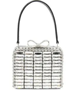 Self-Portrait crystal-embellished bow shoulder bag 31365837