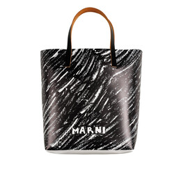 Сумка tribeca shopping bag Marni, черный shmq0037a3 | black/white