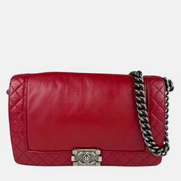 Chanel Boy Red Leather Shoulder Bag 1188952