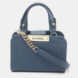 Chanel Matelasse Blue Leather Shoulder Bag 1188909