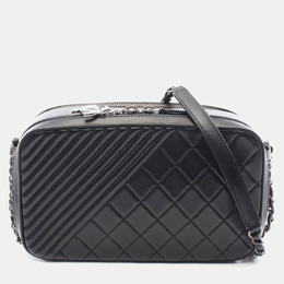 Chanel Boy Black Lambskin Leather Camera Bag 1188941