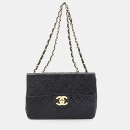 Chanel Deca Matelasse Black Lambskin Shoulder Bag 1188823
