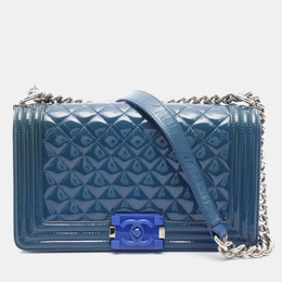 Chanel Boy Navy Patent Leather Shoulder Bag 1188922