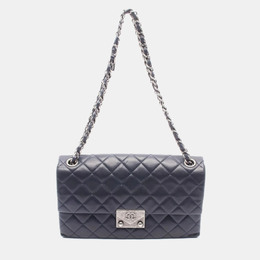 Chanel Matelasse Navy Leather Shoulder Bag 1188878