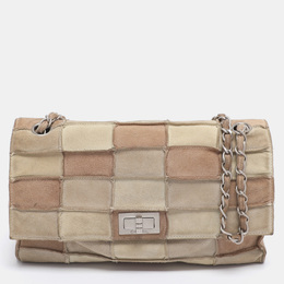 Chanel Beige Suede Patchwork 2.55 Reissue Flap Bag 1187052