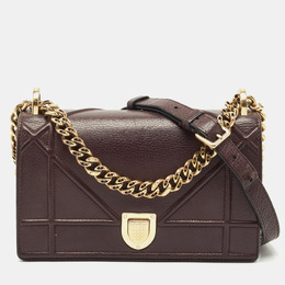 Christian Dior Burgundy Cannage Leather Small Christian Diorama Flap Bag 1187840