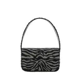 Staud Tommy Beaded Shoulder Bag st2089204bkwhbb