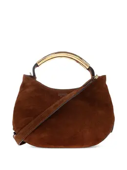 Moschino curved-handle suede tote bag 31070715