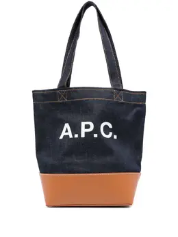A.P.C. logo-detail denim tote bag 31188789