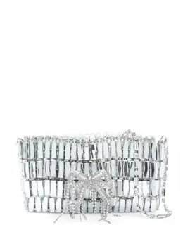 Self-Portrait crystal-embellished bow shoulder bag 31335326
