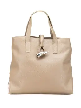 Burberry 2000-2017 House Check Trimmed Grainy Calfskin Horn Toggle tote bag 31468996