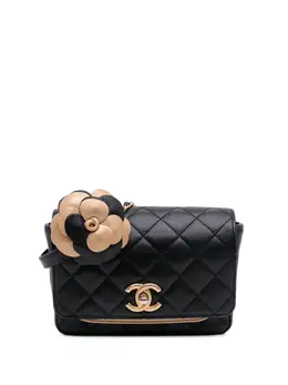 Chanel 2017-2018 Small Quilted Lambskin Private Affair Camellia Flap crossbody bag 31454625